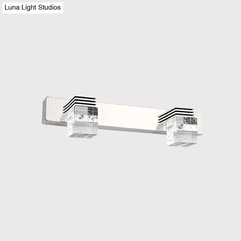Modern chrome crystal vanity light fixture bathroom wall lamp