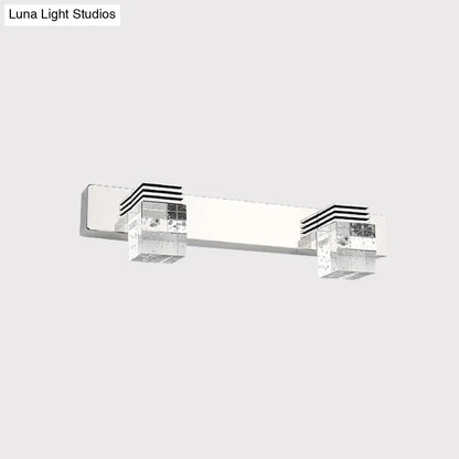 Modern chrome crystal vanity light fixture bathroom wall lamp