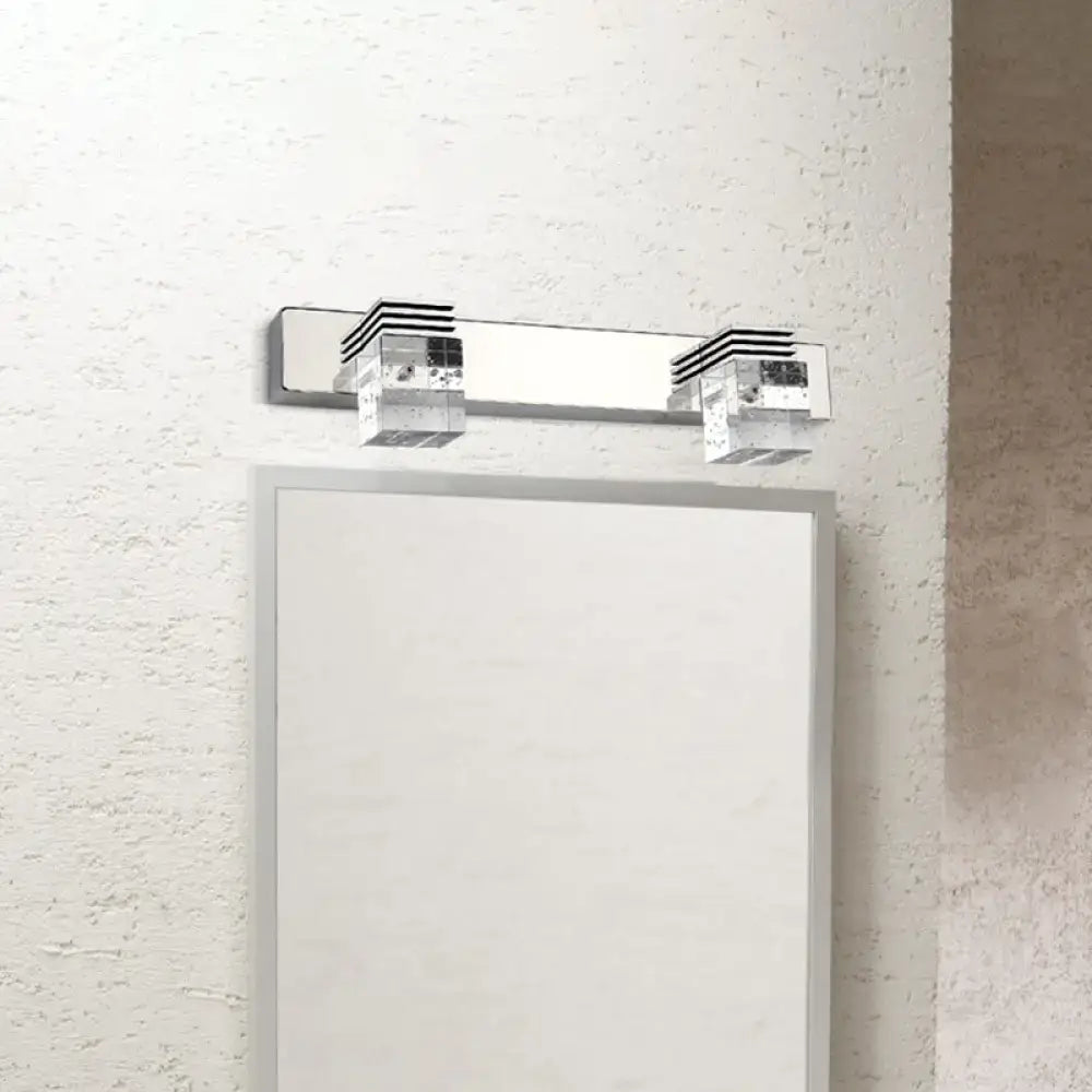 Modern chrome crystal vanity light fixture bathroom wall lamp