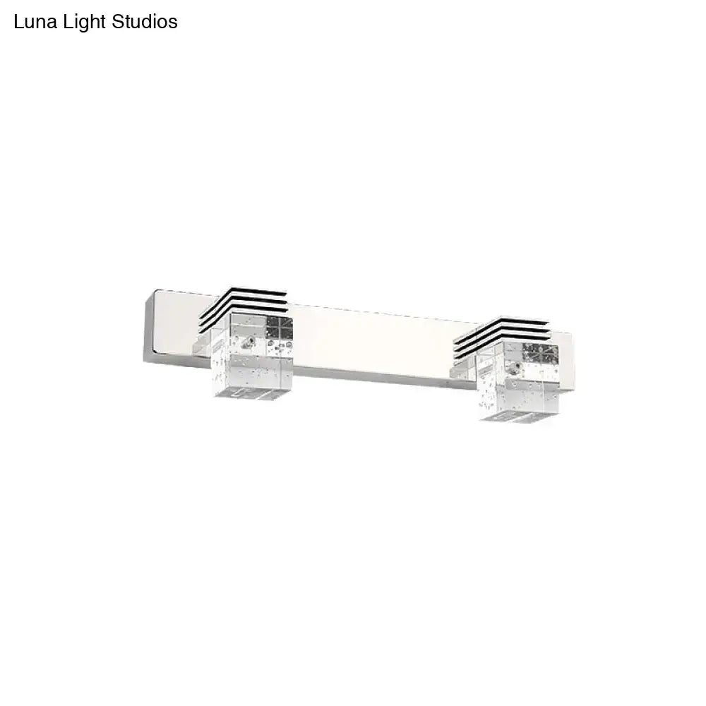 Modern chrome crystal vanity light fixture bathroom wall lamp