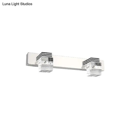 Modern chrome crystal vanity light fixture bathroom wall lamp