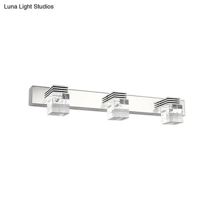 Modern chrome crystal vanity light fixture bathroom wall lamp