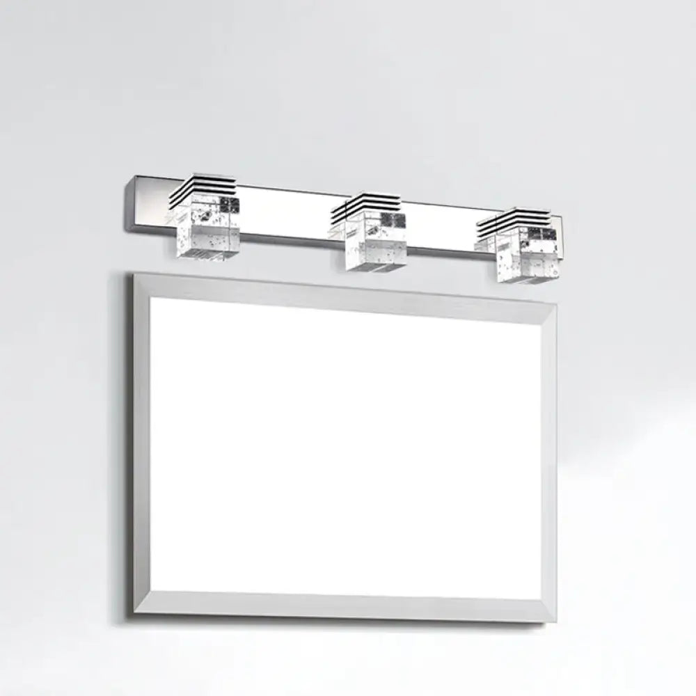 Modern chrome crystal vanity light fixture bathroom wall lamp