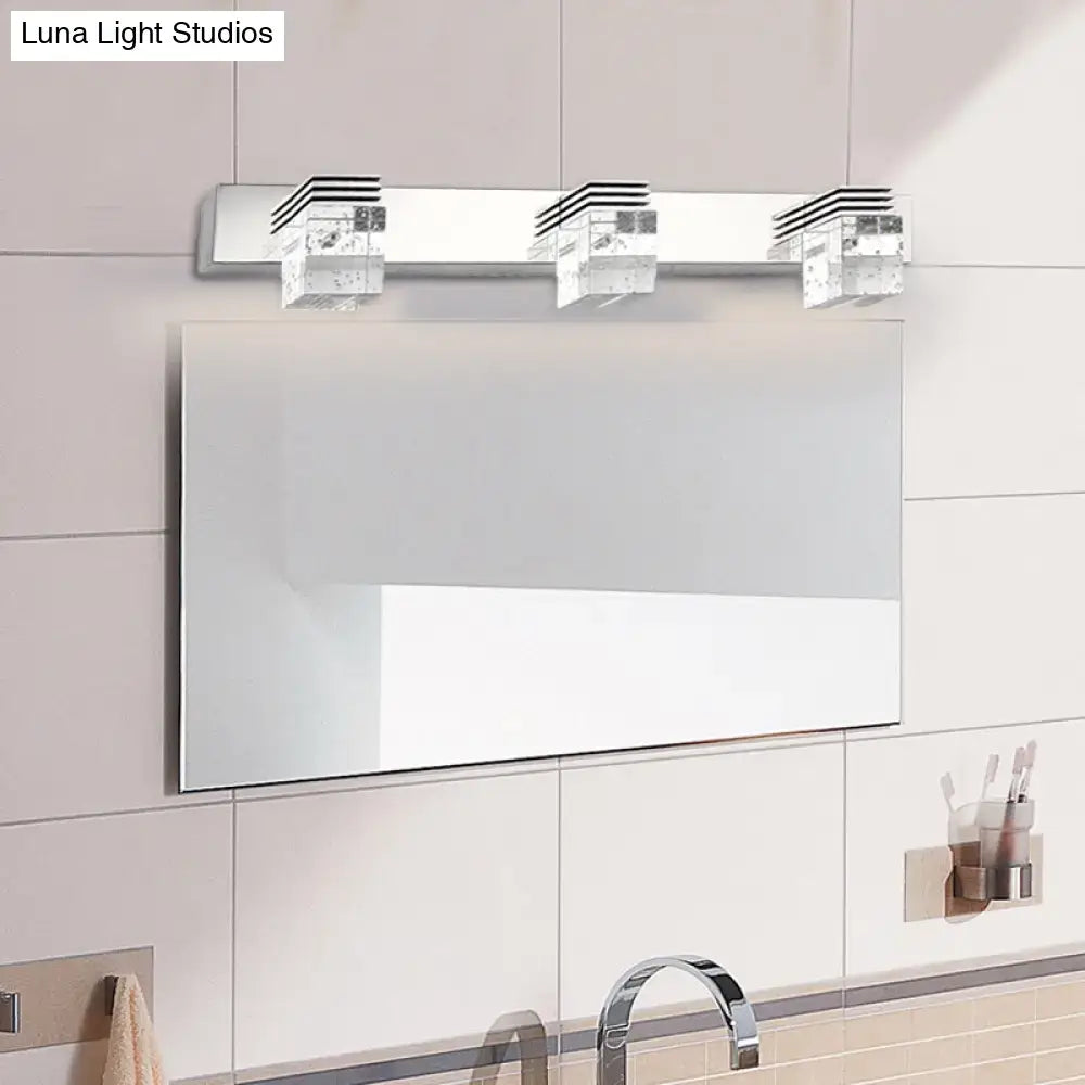 Modern chrome crystal vanity light fixture bathroom wall lamp