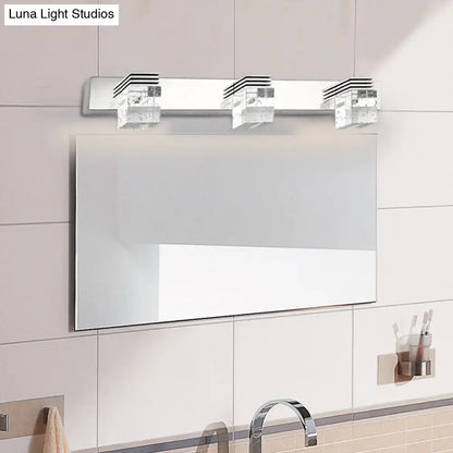Modern chrome crystal vanity light fixture bathroom wall lamp
