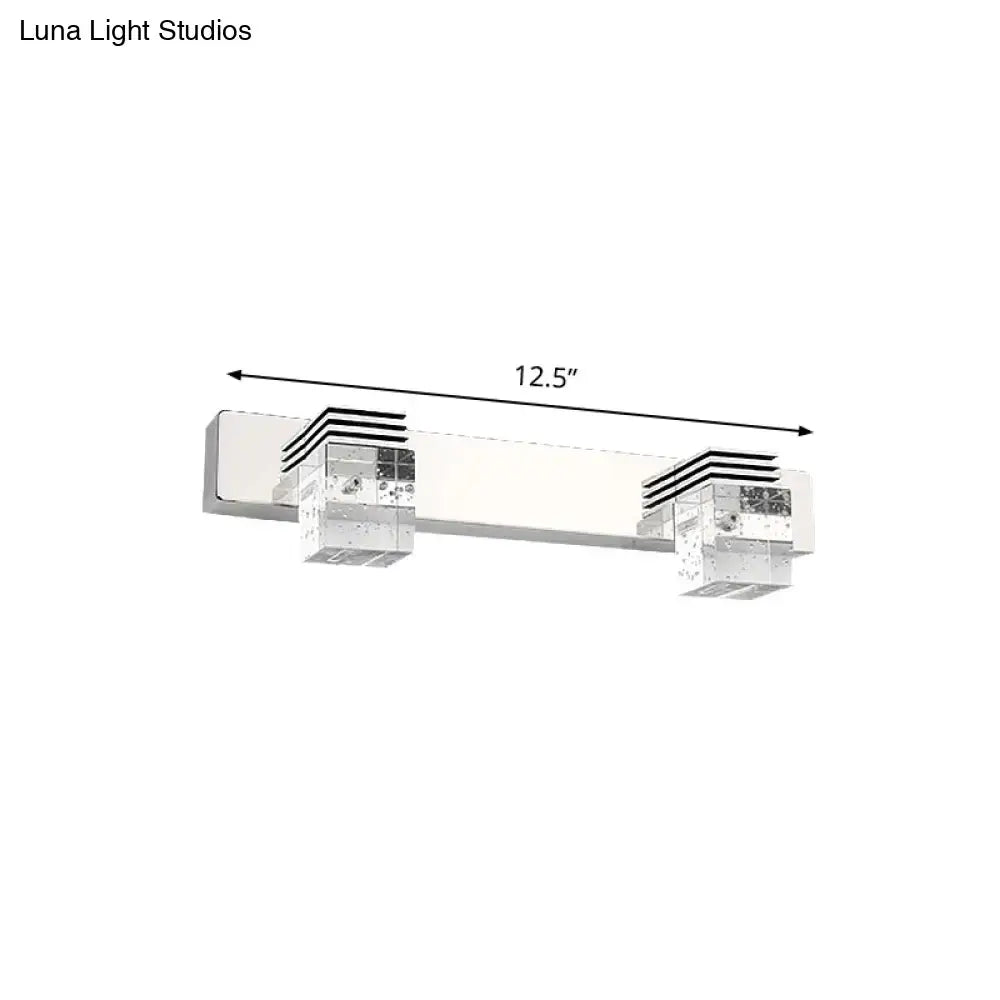 Modern chrome crystal vanity light fixture bathroom wall lamp