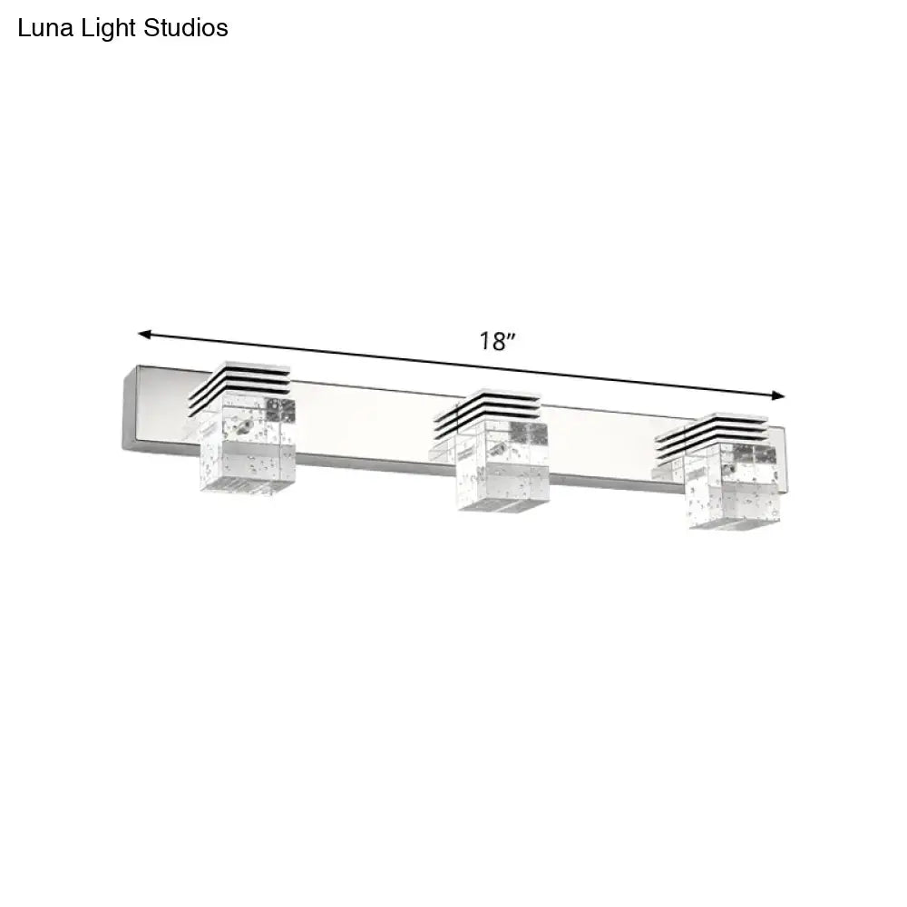 Modern chrome crystal vanity light fixture bathroom wall lamp