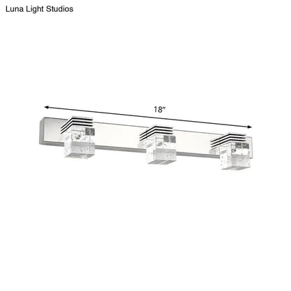 Modern chrome crystal vanity light fixture bathroom wall lamp