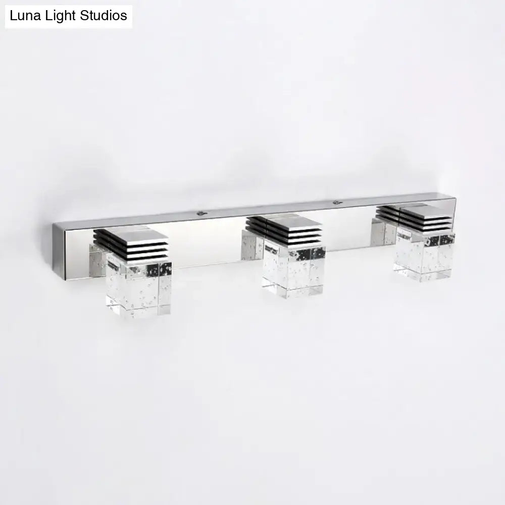 Modern chrome crystal vanity light fixture bathroom wall lamp
