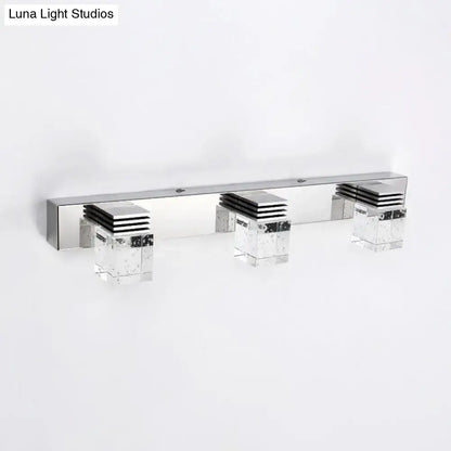 Modern chrome crystal vanity light fixture bathroom wall lamp