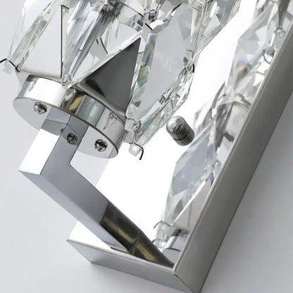 Modern chrome crystal wall lamp for bedroom luxury lighting