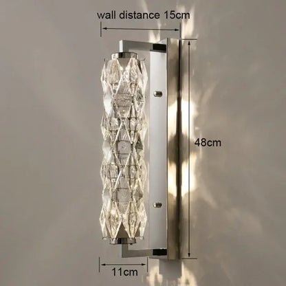 Modern chrome crystal wall lamp for bedroom luxury lighting