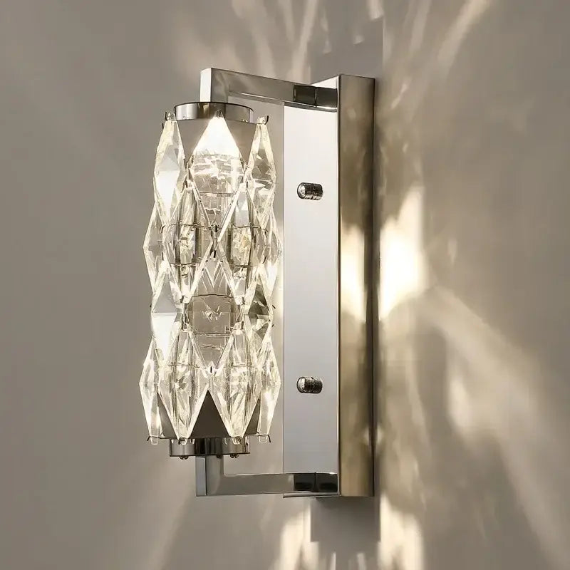 Modern chrome crystal wall lamp for bedroom luxury lighting