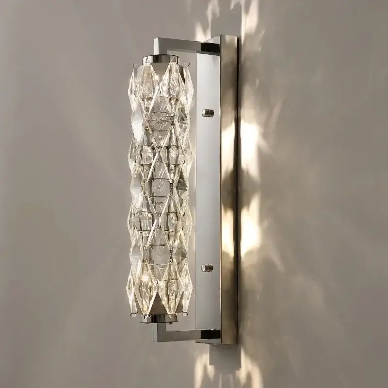 Modern chrome crystal wall lamp for bedroom luxury lighting