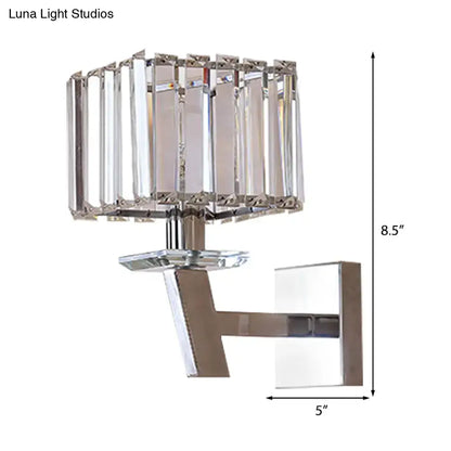 Modern chrome crystal wall light corridor direct wired electric sconce