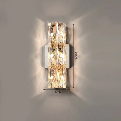 Modern chrome crystal wall light for living room luxury sconce