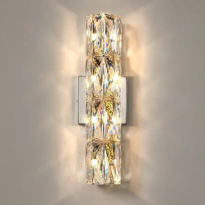 Modern chrome crystal wall light for living room luxury sconce