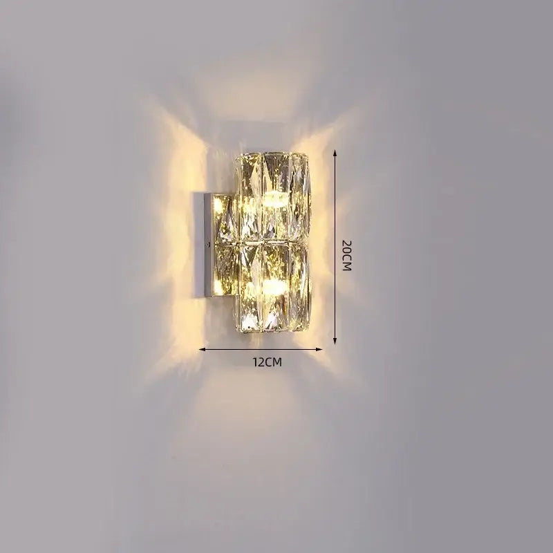 Modern chrome crystal wall light for living room luxury sconce