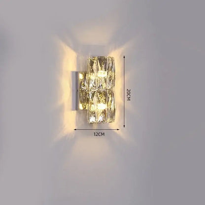 Modern chrome crystal wall light for living room luxury sconce