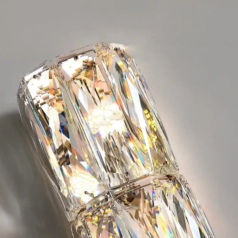 Modern chrome crystal wall light for living room luxury sconce