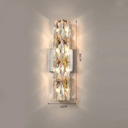 Modern chrome crystal wall light for living room luxury sconce