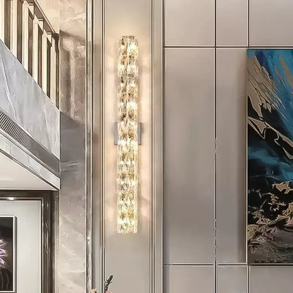 Modern chrome crystal wall light for living room luxury sconce