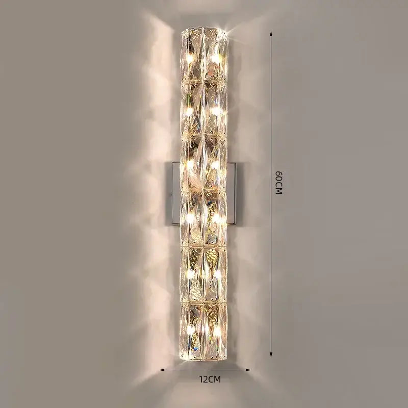 Modern chrome crystal wall light for living room luxury sconce