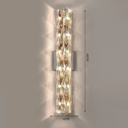 Modern chrome crystal wall light for living room luxury sconce