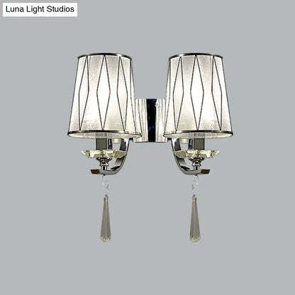 Modern chrome crystal wall lighting fixture for bedroom or hallway