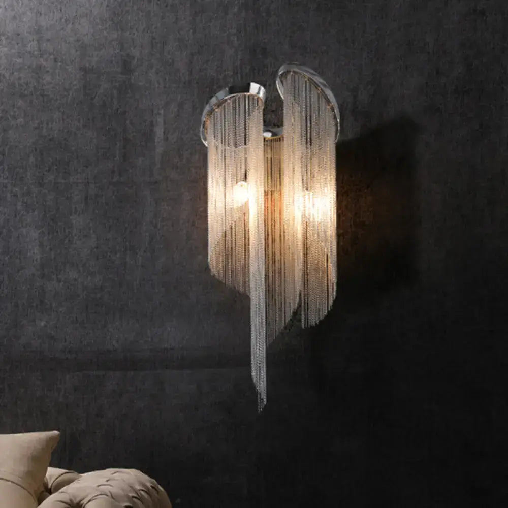 Modern chrome crystal wall sconce bedroom bedside lamp
