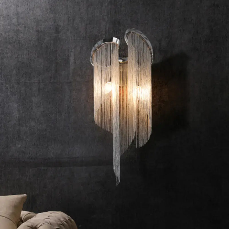 Modern chrome crystal wall sconce bedroom bedside lamp