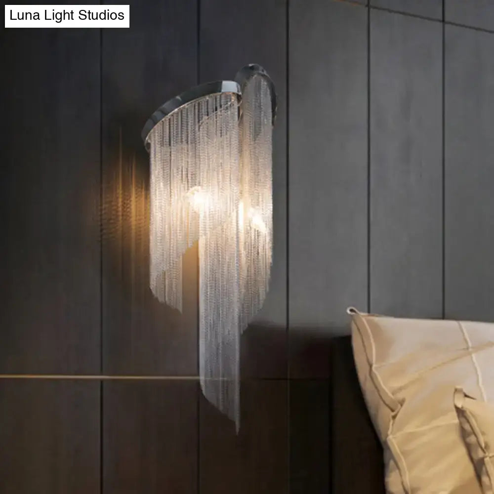 Modern chrome crystal wall sconce bedroom bedside lamp