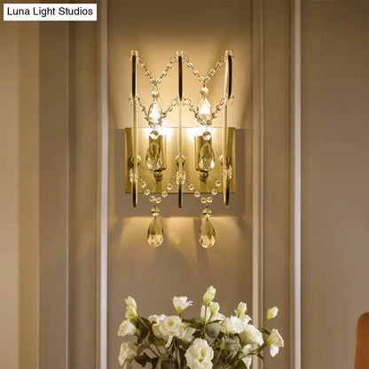 Modern chrome crystal wall sconce light – bedroom teardrop lighting