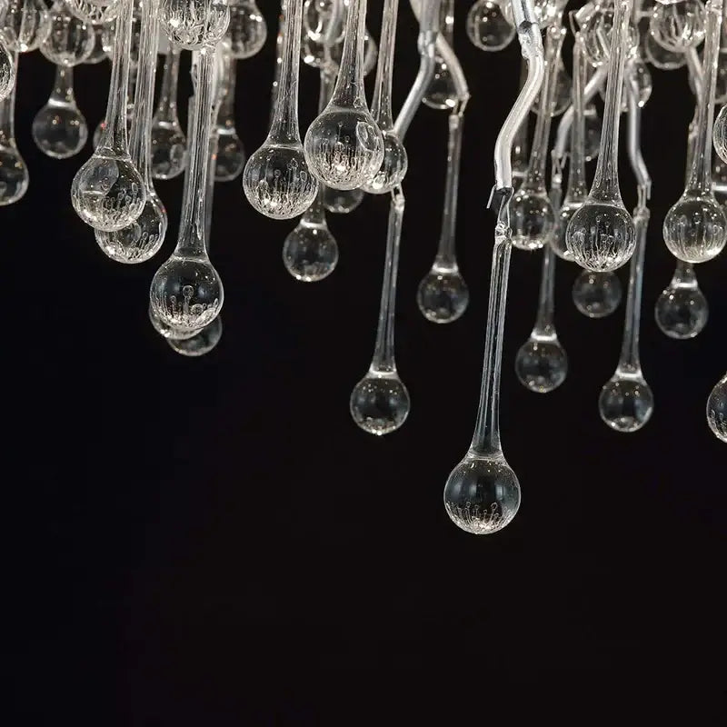 Modern chrome crystal water drop branch chandelier living room light