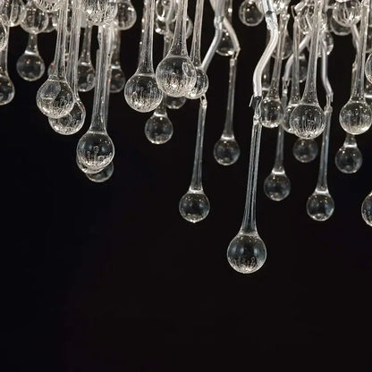Modern chrome crystal water drop branch chandelier living room light
