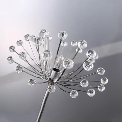 Modern chrome dandelion crystal flower wall lamp bedroom sconce