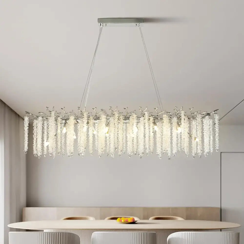 Modern chrome branch crystal chandelier dining room