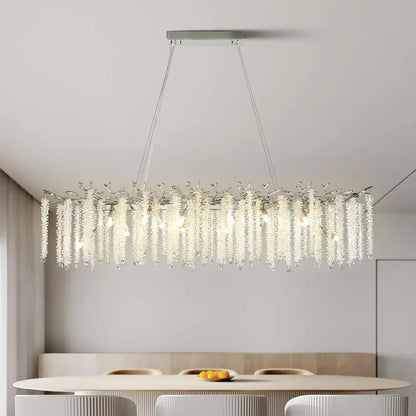 Modern chrome branch crystal chandelier dining room