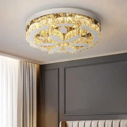 Modern chrome crystal ceiling chandelier living room light