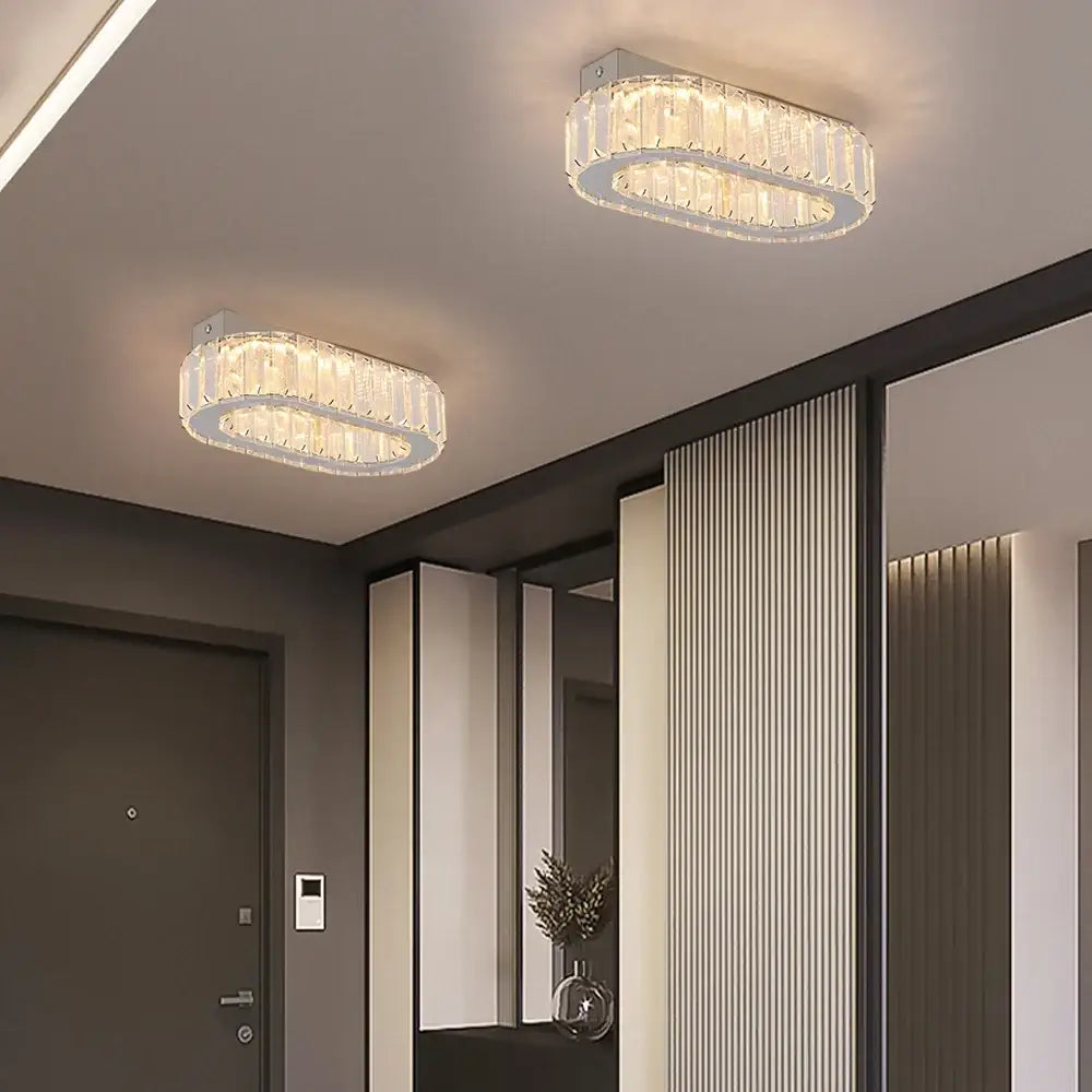 Modern chrome crystal ceiling chandelier living room light