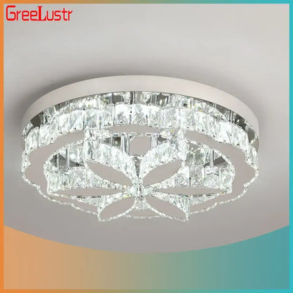 Modern chrome crystal ceiling chandelier living room light