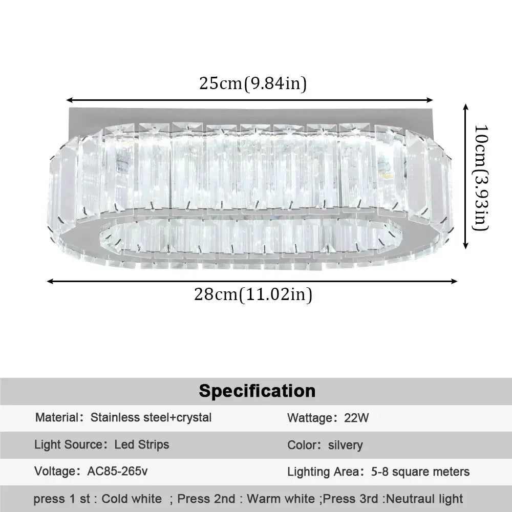 Modern chrome crystal ceiling chandelier living room light