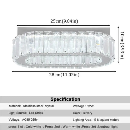 Modern chrome crystal ceiling chandelier living room light