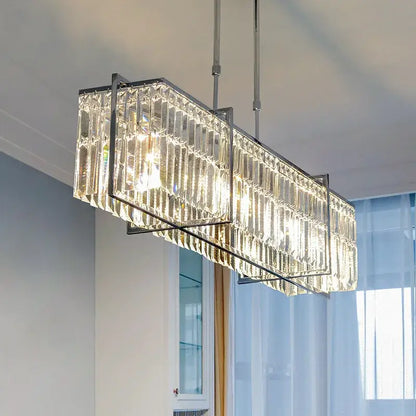 Modern chrome crystal chandelier for dining room
