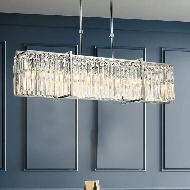 Modern chrome crystal chandelier for dining room