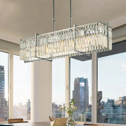 Modern chrome crystal chandelier for dining room
