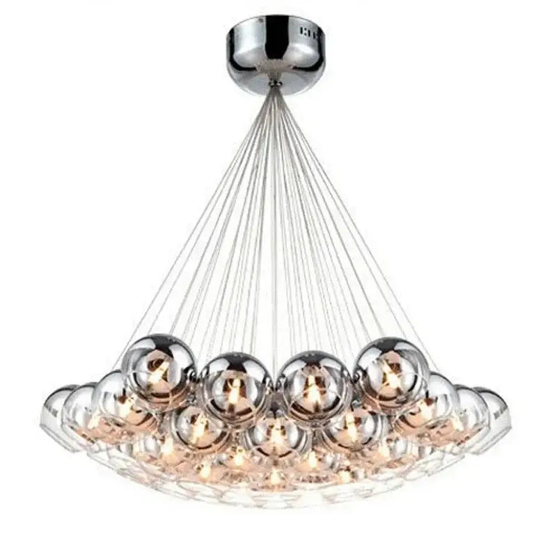 Modern chrome crystal glass ball pendant light living room