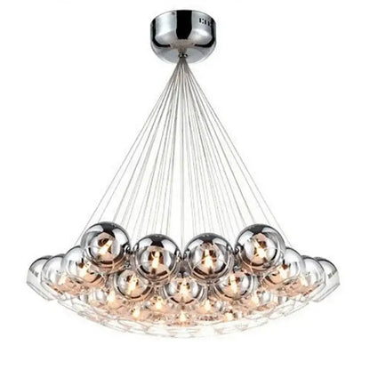 Modern chrome crystal glass ball pendant light living room