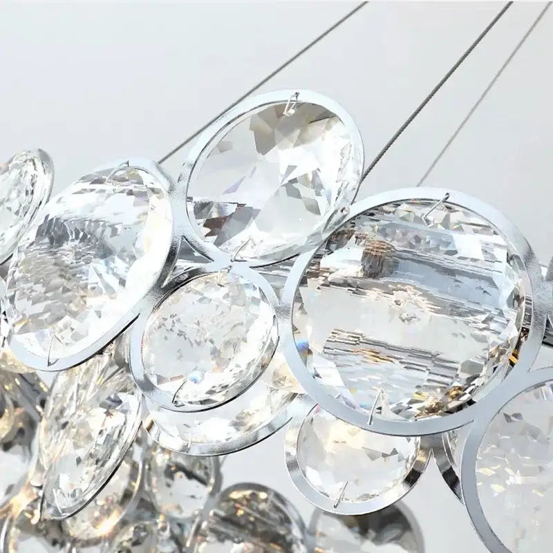 Modern chrome crystal led chandelier dining room light