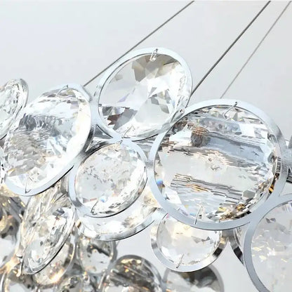 Modern chrome crystal led chandelier dining room light